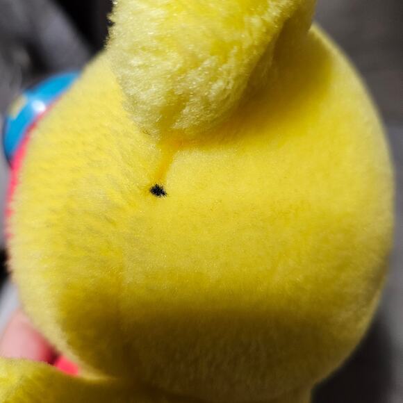 Playskool nosey bear yellow red hotrod race car plush NOSE DOESNT WORK vintage - Picture 4 of 8